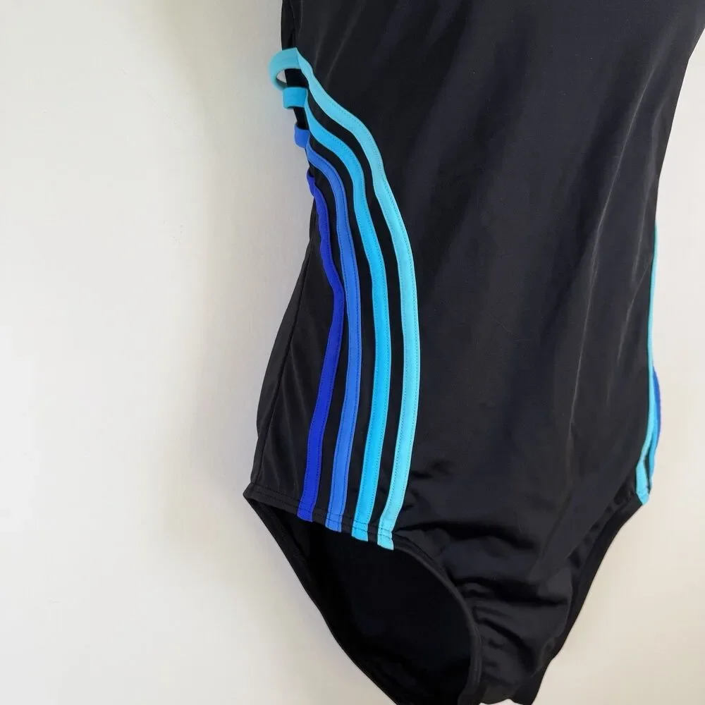 Swimsuits For All Black and Blue Straps Cross back Sz 10 One piece New